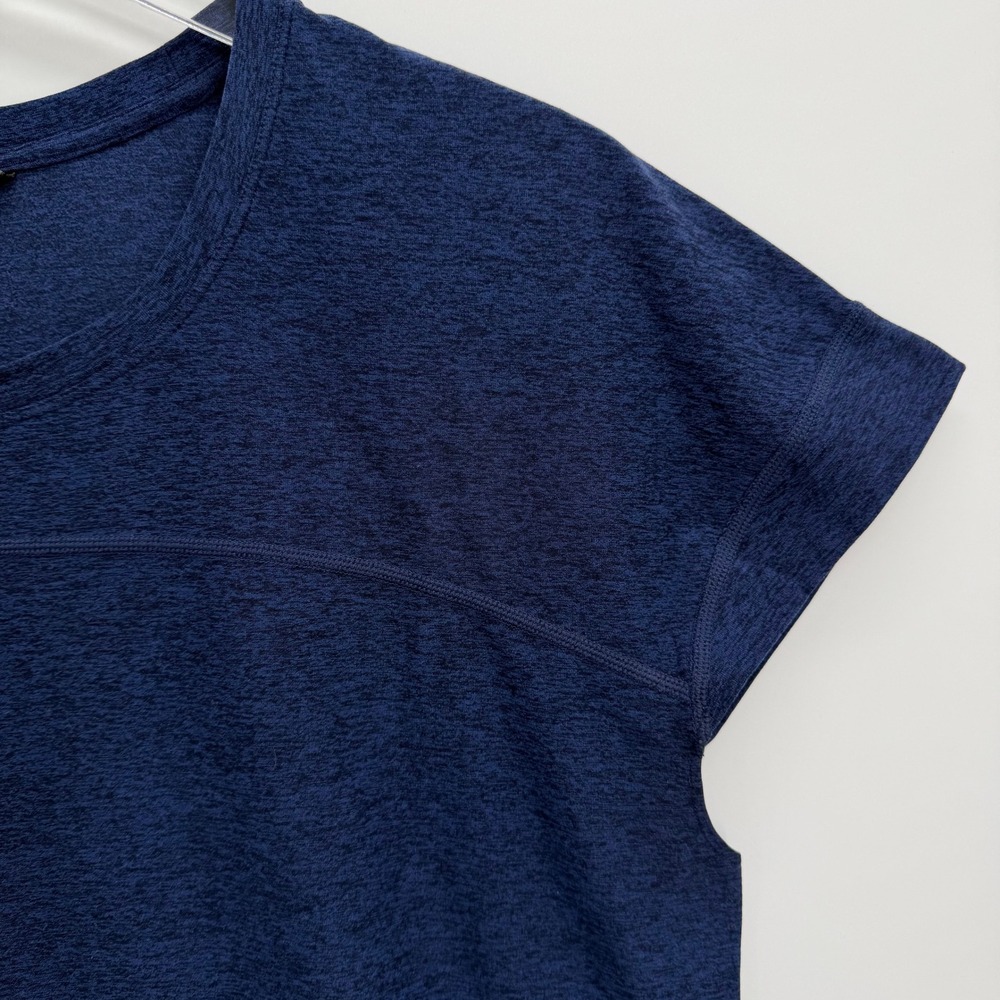 Oiselle Short Sleeve Running Top Blue Heather Size 12 Athletic Stretch Shirt - Picture 2 of 8
